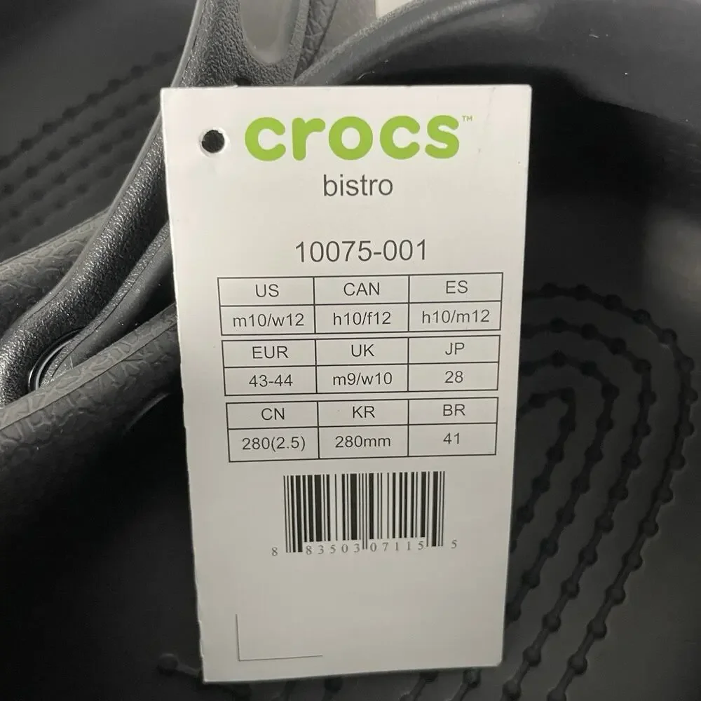 Crocs at Work Bistro Clog Slip Resistant M10, W12 Black 10075-001